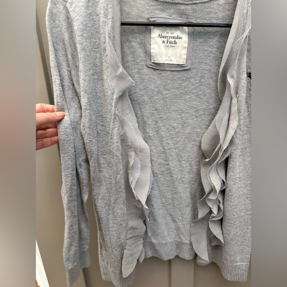 Abercrombie & Fitch Gray Vintage Y2K Ruffle Cardigan - Picture 4 of 6